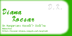 diana kocsar business card